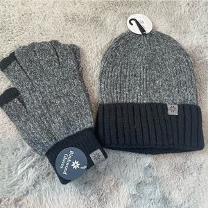 Birchwood black beanie & gloves set